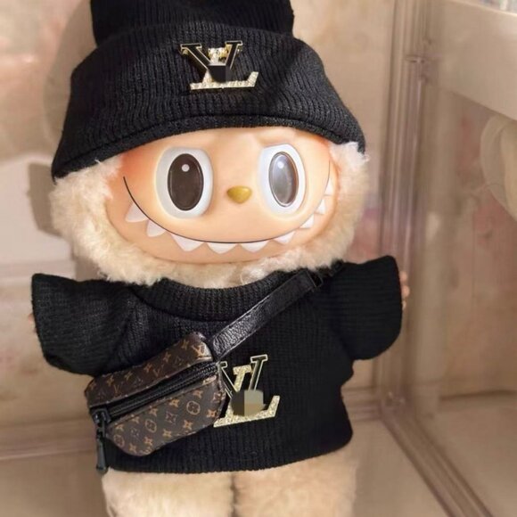 Complete Set Clothes Outfit Hat & Top + Bag Fits For Labubu Doll V1-V3 - Picture 3 of 5